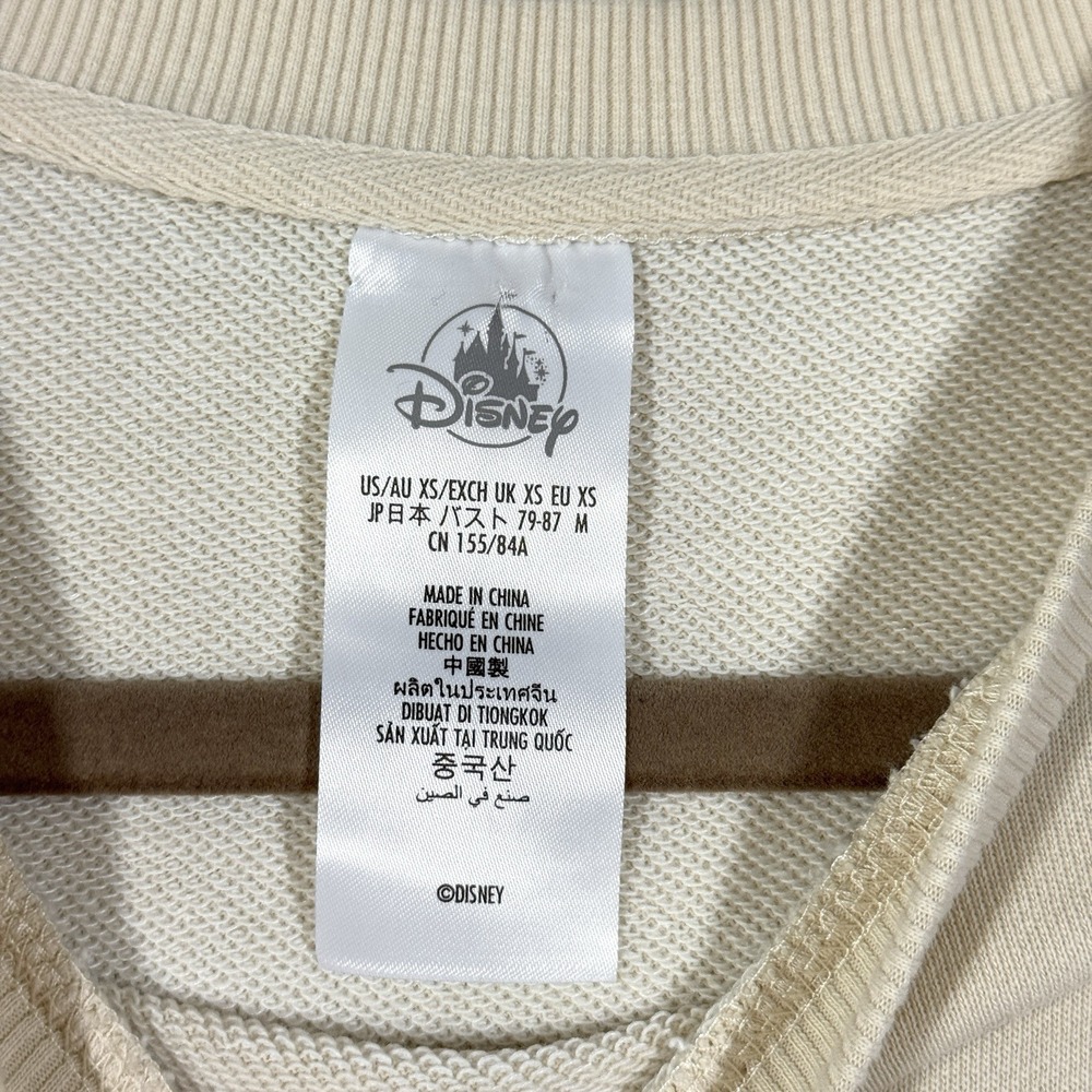 Disneyland Resort Sweatshirt Size XS Happiest Place on Earth Embroidered Cream - Picture 5 of 12
